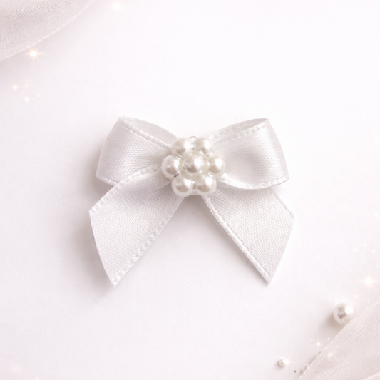 Elegant Satin Pearl Center Bow