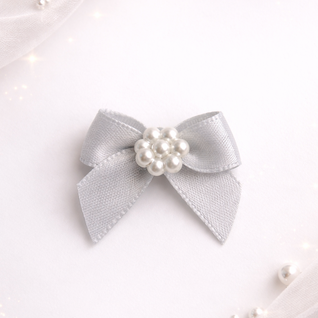 Elegant Satin Pearl Center Bow