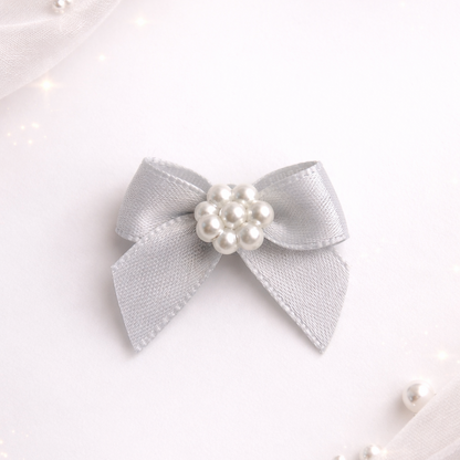 Elegant Satin Pearl Center Bow