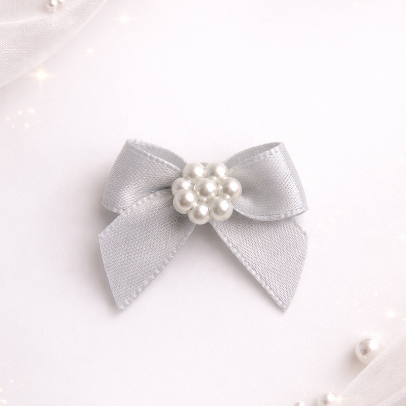 Elegant Satin Pearl Center Bow