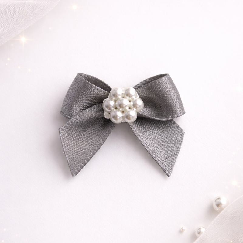 Elegant Satin Pearl Center Bow