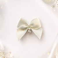 Premium Handcrafted Satin Bow with Pearl Accent