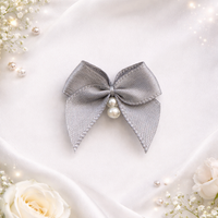 Premium Handcrafted Satin Bow with Pearl Accent