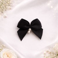 Premium Handcrafted Satin Bow with Pearl Accent