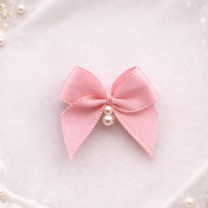 Premium Handcrafted Satin Bow with Pearl Accent