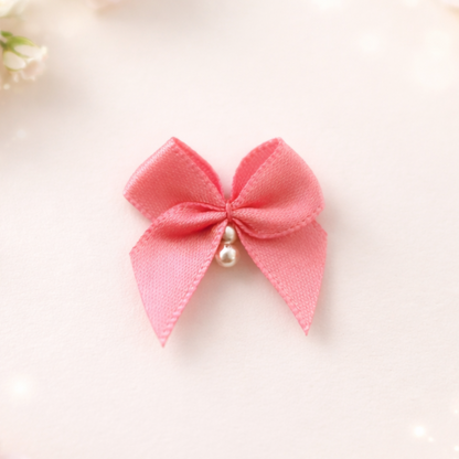 Premium Handcrafted Satin Bow with Pearl Accent