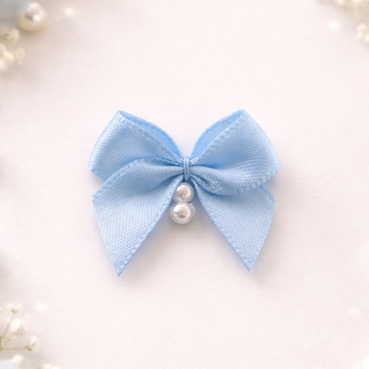 Premium Handcrafted Satin Bow with Pearl Accent