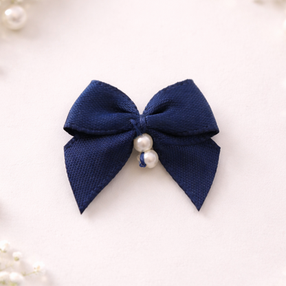 Premium Handcrafted Satin Bow with Pearl Accent