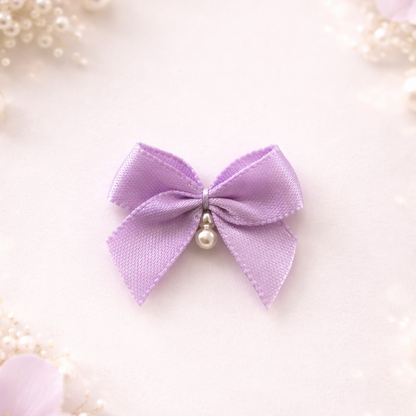 Premium Handcrafted Satin Bow with Pearl Accent