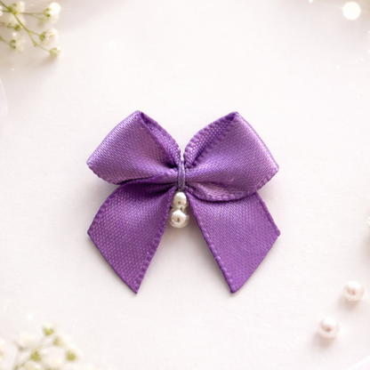 Premium Handcrafted Satin Bow with Pearl Accent