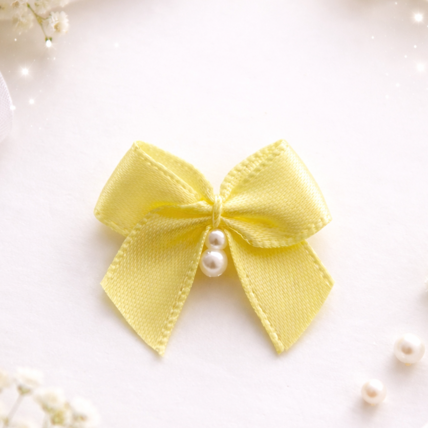 Premium Handcrafted Satin Bow with Pearl Accent