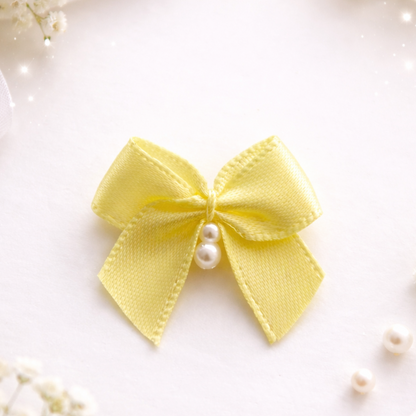 Premium Handcrafted Satin Bow with Pearl Accent