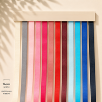 16mm Premium grosgrain ribbon Grey, Pink, Red, Blue series