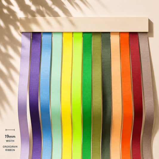 19mm Premium grosgrain ribbon Purple, Green, Yellow, Orange, Brown series