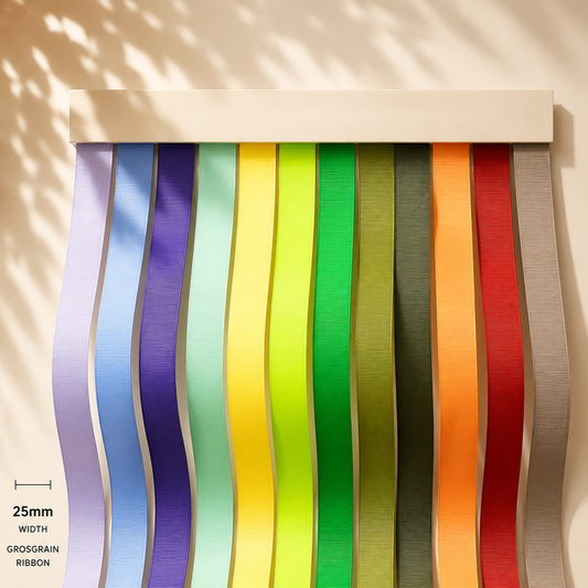 25mm Premium grosgrain ribbon Purple, Green, Yellow, Orange, Brown series