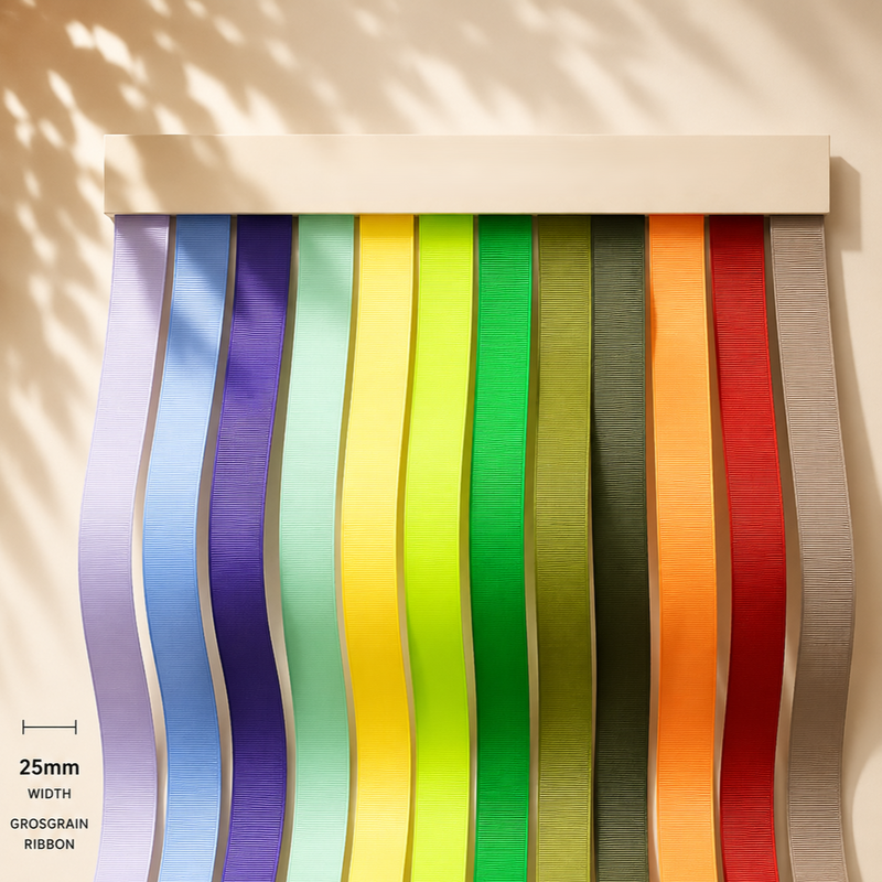 25mm Premium grosgrain ribbon Purple, Green, Yellow, Orange, Brown series