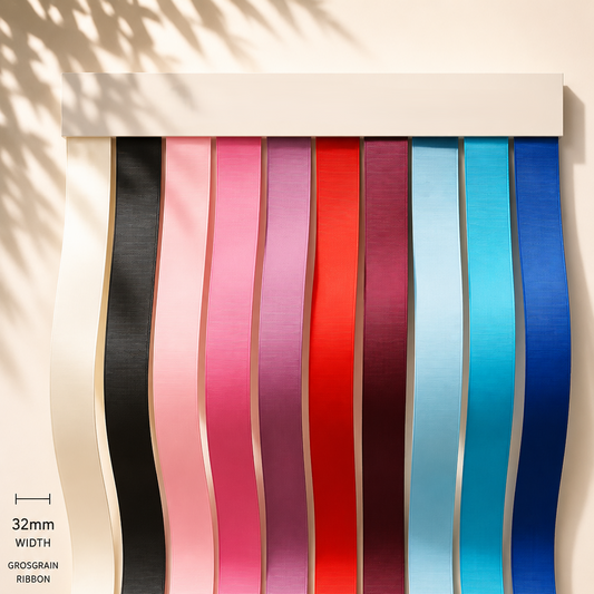 32mm Premium grosgrain ribbon Grey, Pink, Red, Blue series