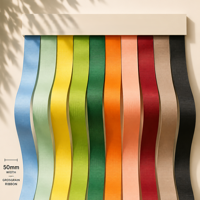 50mm Premium grosgrain ribbon Purple, Green, Yellow, Orange, Brown series