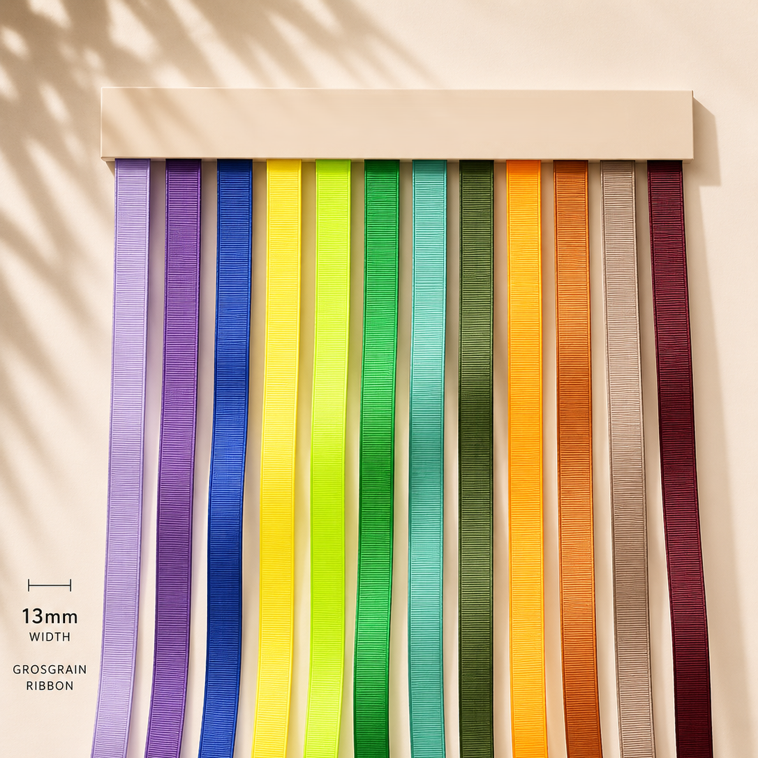 13mm Premium grosgrain ribbon Purple, Green, Yellow, Orange, Brown series