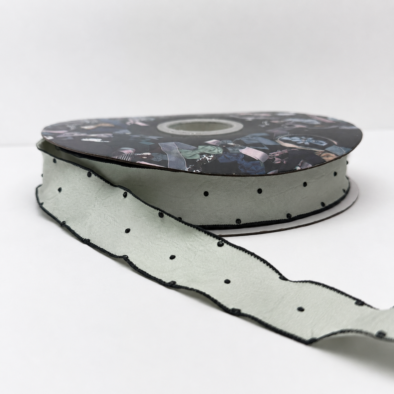 Elegant Satin Ribbon with Rhinestone Dots