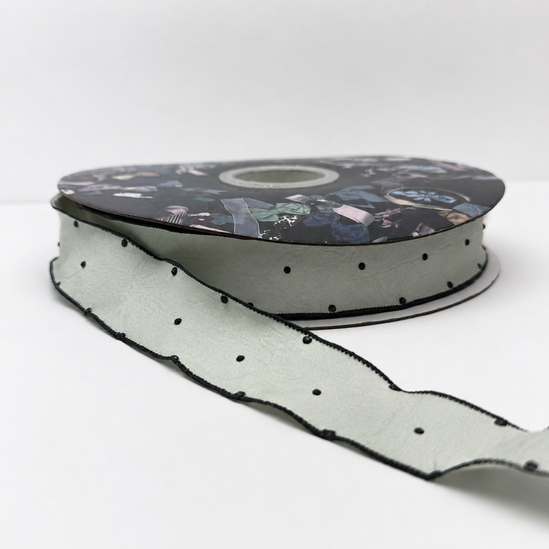 Elegant Satin Ribbon with Rhinestone Dots