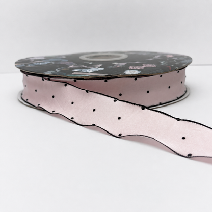 Elegant Satin Ribbon with Rhinestone Dots