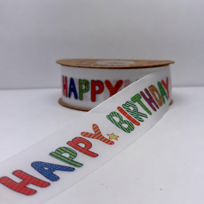 Happy Birthday Printed Ribbon