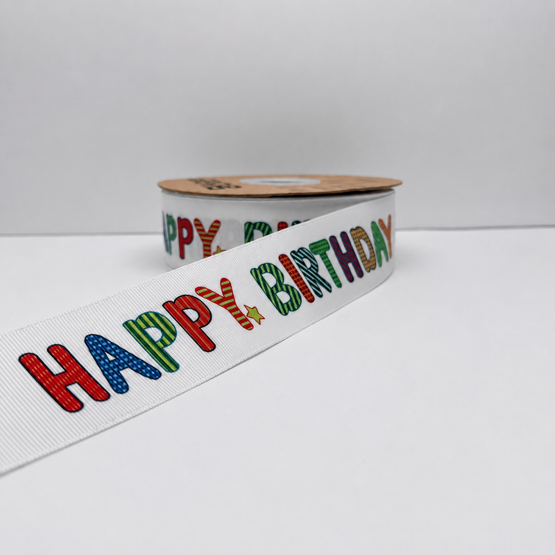 Happy Birthday Printed Ribbon