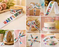 Happy Birthday Printed Ribbon