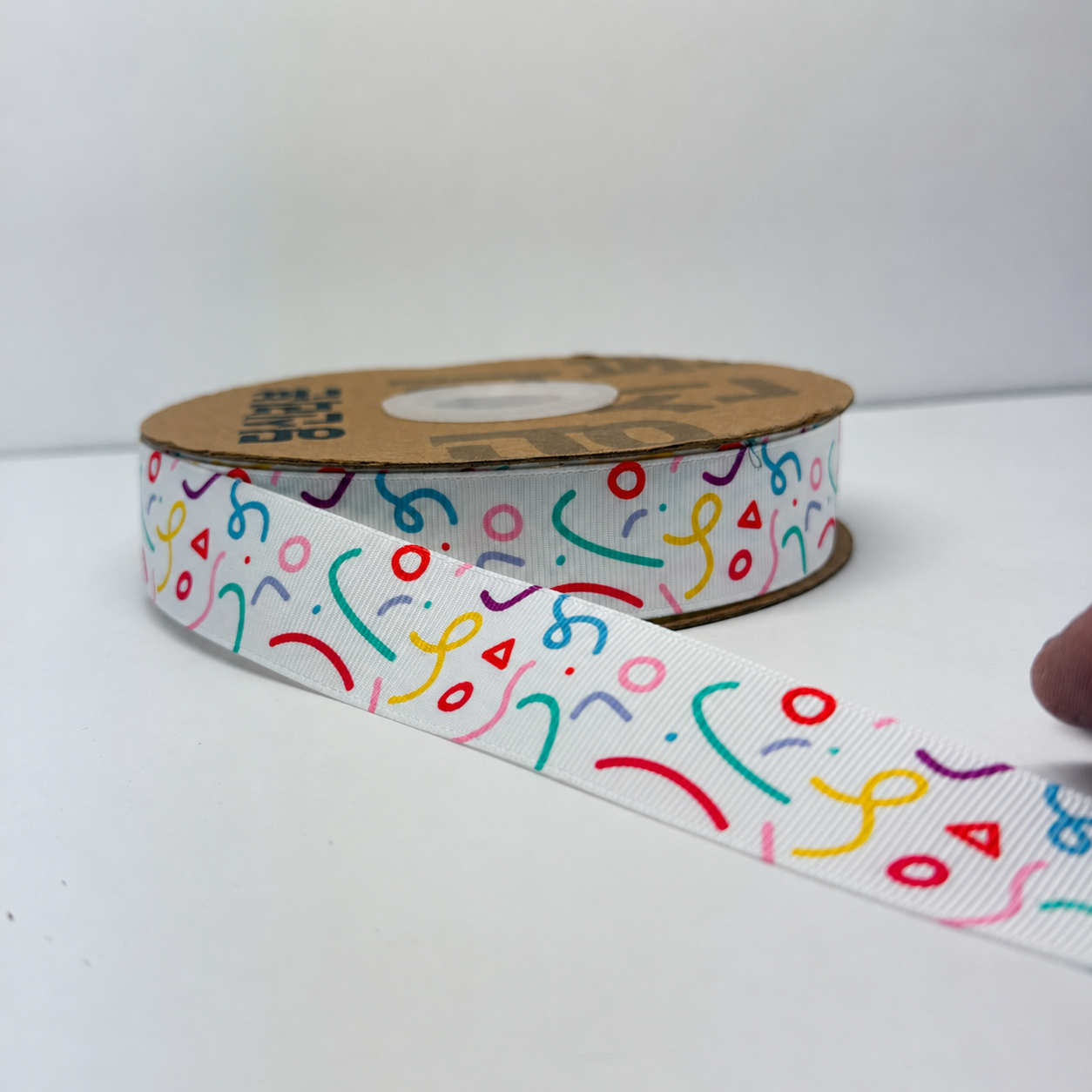 Colorful Confetti Printed Ribbon Roll