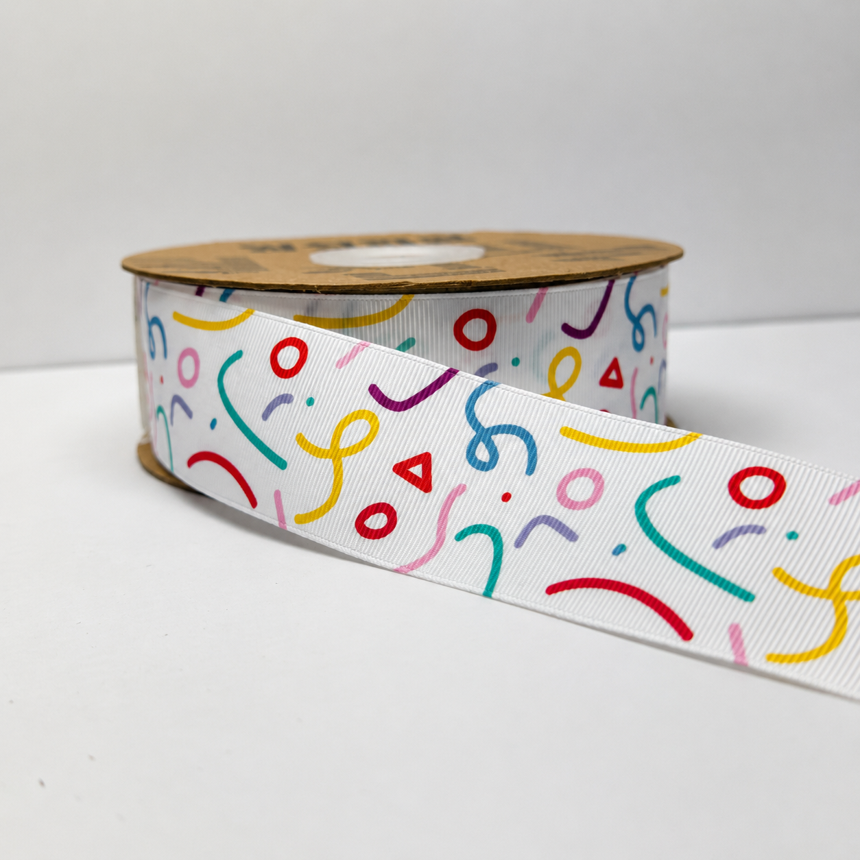 Colorful Confetti Printed Ribbon Roll