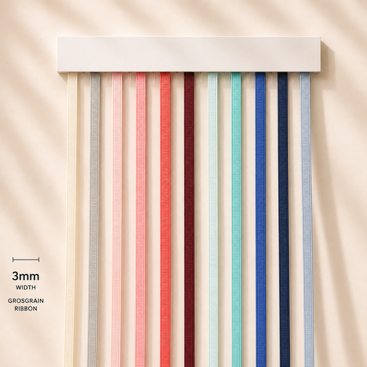 3mm Premium grosgrain ribbon Grey, Pink, Red, Blue series