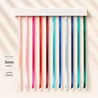 3mm Premium Double Face Satin Ribbon White, Grey, Pink, Red, Blue Series
