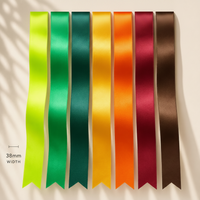 38mm Premium Double Face Satin Ribbon Purple, Green, Yellow, Orange, Brown Series