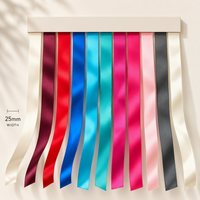 25mm Premium Double Face Satin Ribbon White, Grey, Pink, Red, Blue Series