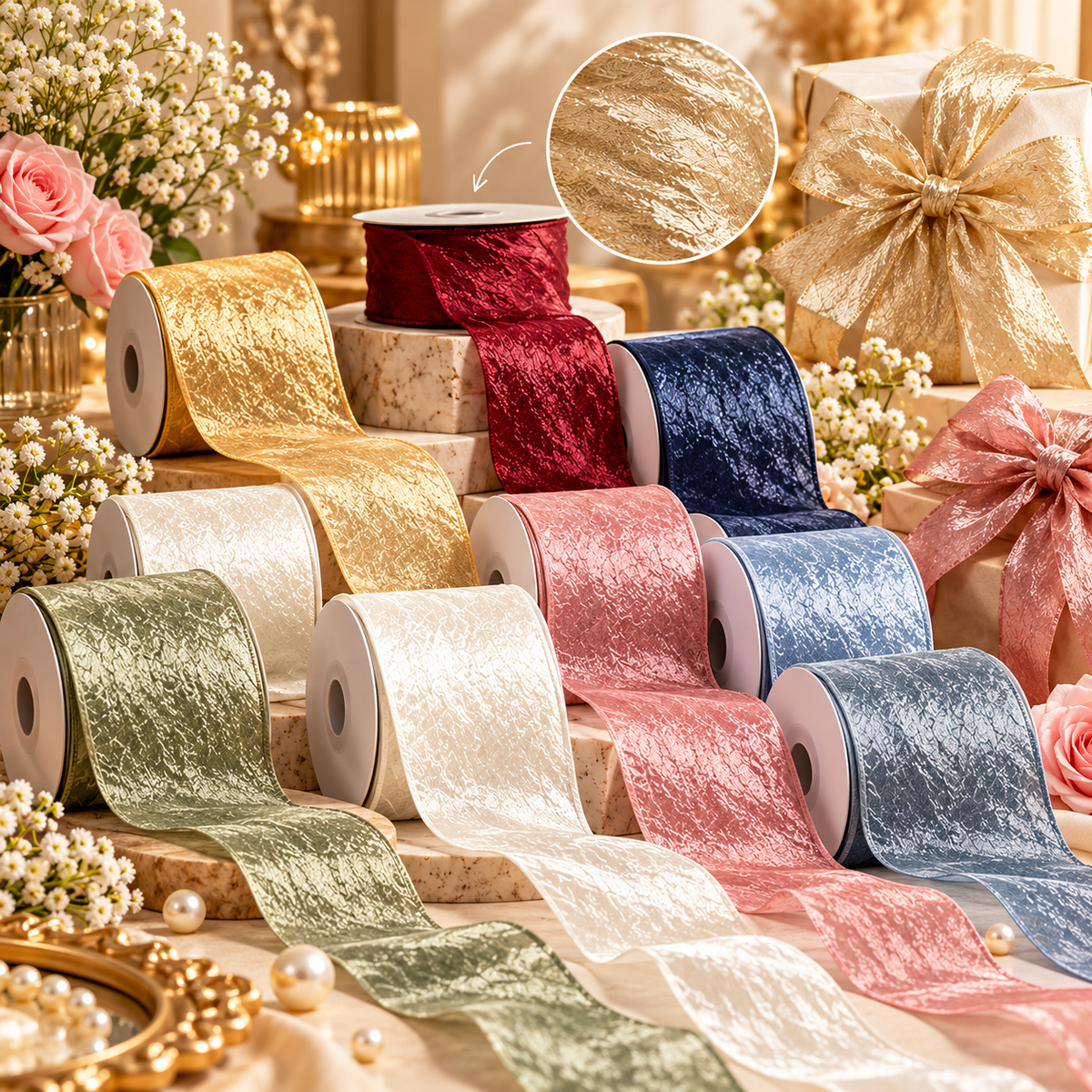Soft Luxe Satin Ribbon – 4cm | 10 Yard Roll
