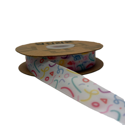 Colorful Confetti Printed Ribbon Roll
