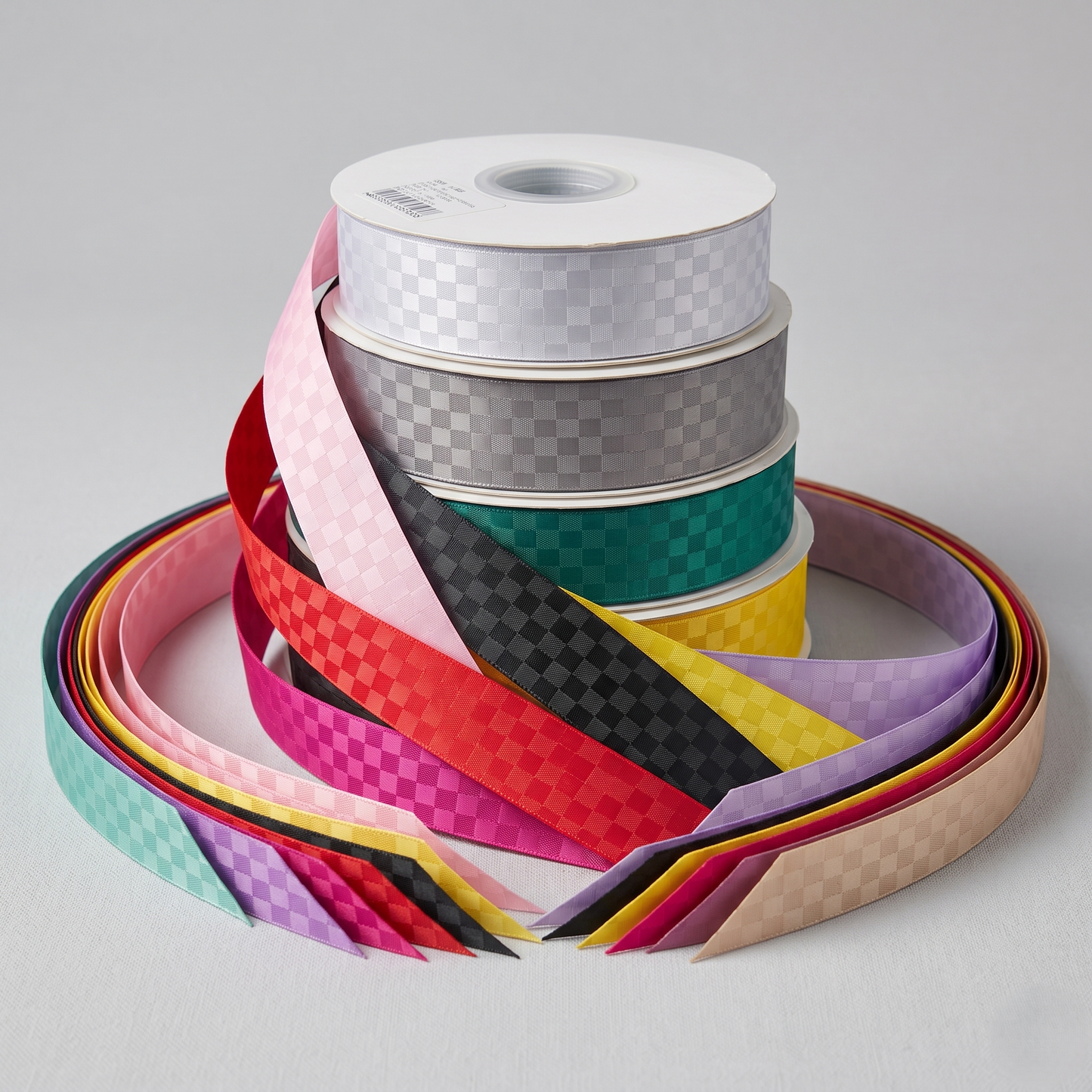 Premium Satin Check Ribbon 25MM