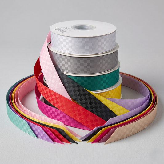 Premium Satin Check Ribbon 25MM