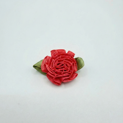 Single‑Face Satin Bow with Foliage Flower Accent (20 PCS)