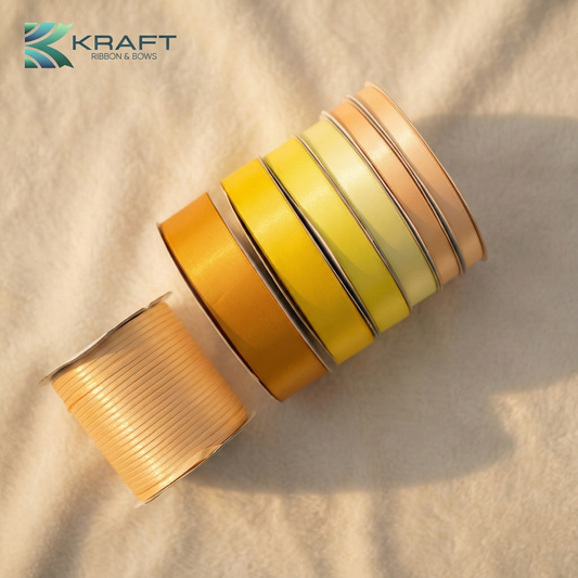 PREMIUM DOUBLE FACE SATIN RIBBON YELLOW SERIES
