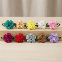 Gift Ribbon Single‑Face Satin Bow with Foliage Flower Accent (10 PCS)