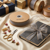 Elegant Organza Ribbon Collection with Gold Edges-25MM