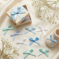 Double Side satin Bow Light Blue Series (25 PCS)