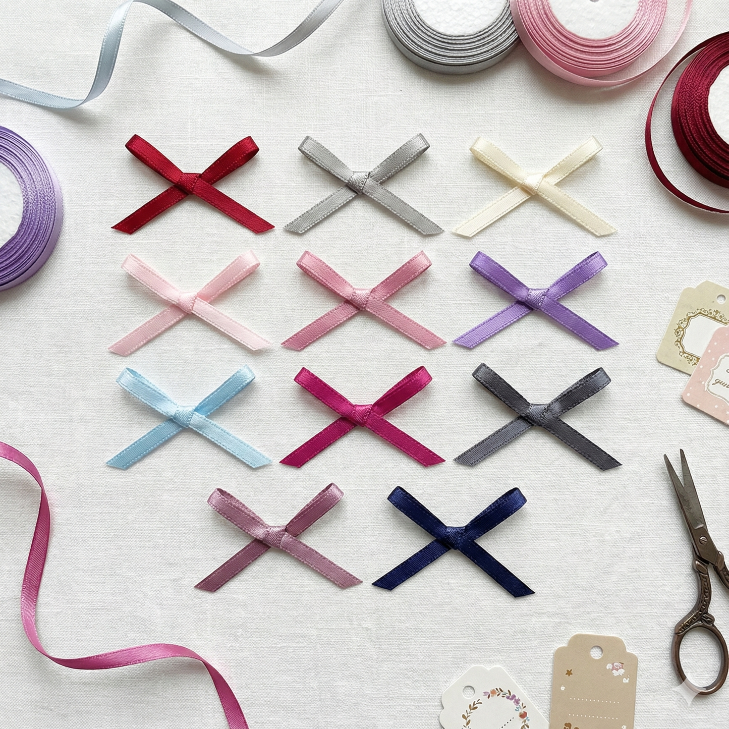Bow with cross Double Face Satin(20PC)