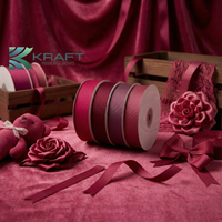 Premium grosgrain ribbon dark pink series