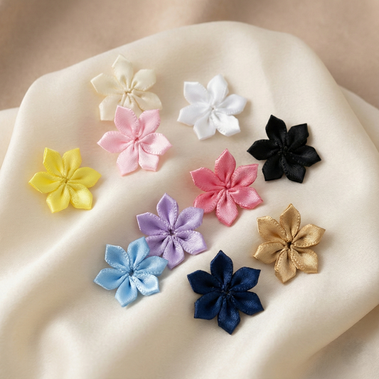 Petaled Bows With Single Face Satin Ribbon  (10PCS)