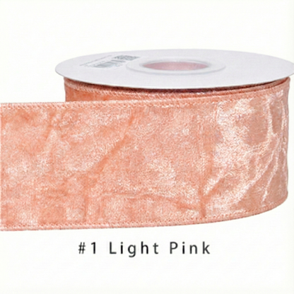 Velvet Ribbon Solid Colors Wired Edge Shiny  (2.5inch-63mm) 10yards