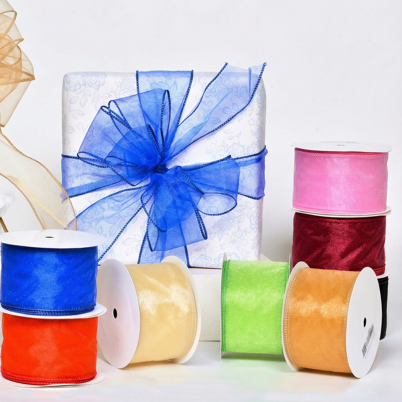 Organza Wired Ribbon 10 Yards Ribbon (2.5inch-63mm)