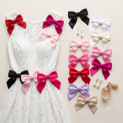 Mini Satin Ribbon Hair Bow(20pcs)
